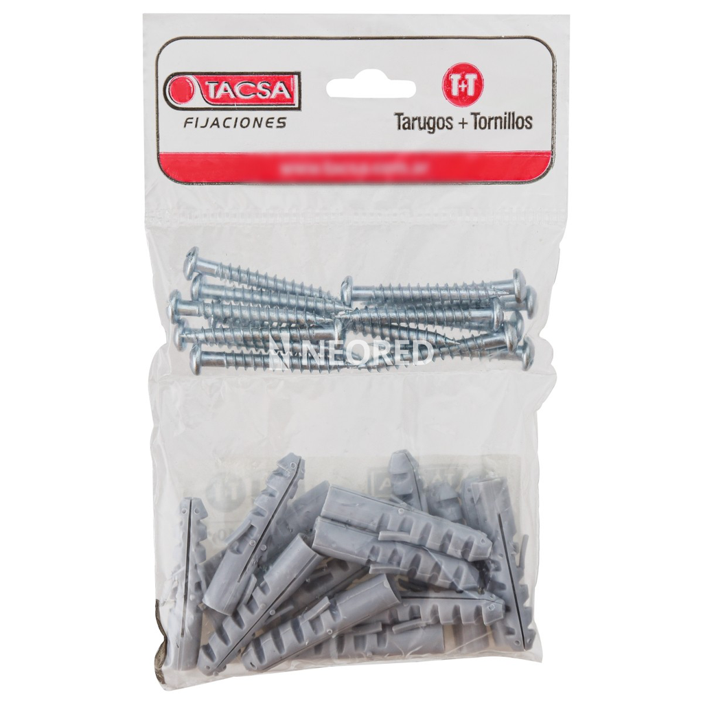 Kit tarugo standard + tornillo fix - 30mm Ø mecha 6mm tornillo 4mm a 5mm - x bolsa de 40 kits