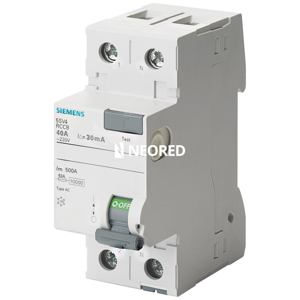 Interruptor Diferencial, In:16A, I∆n:10mA, Tipo AC, 2 polos