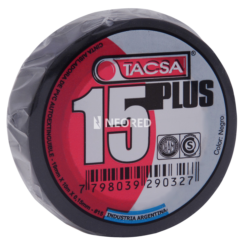 Cinta Aisladora de PVC 19mm x 10m x 0.15mm Negro