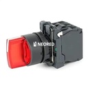 SELECTORA PLASTICA LUMINOSA ROJO 0-1 FIJA MANETA CORTA 1NA-1NC 24V