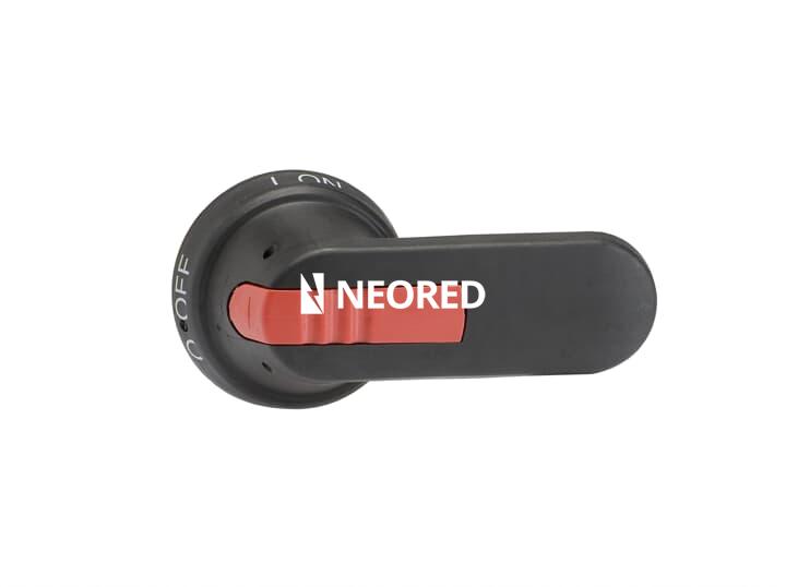 Manija negra IP65 tipo pistola L=95mm con bloqueo candado y de puerta para OT315...400 / OS400