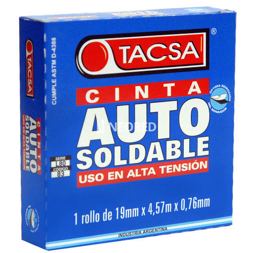 [TACPTTACSA083N] Cinta de caucho EPR autosoldable para alta tensión - 19mm x 4,7m x 0,76mm