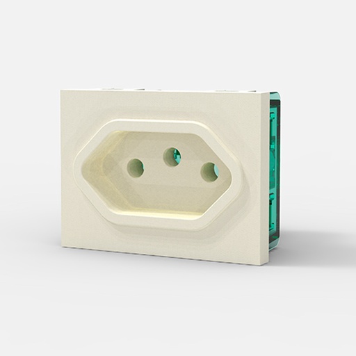 [CAM6925] MODULO TOMA BRASILEÑO SEGÚN NBR.14136 10A. - BLANCA