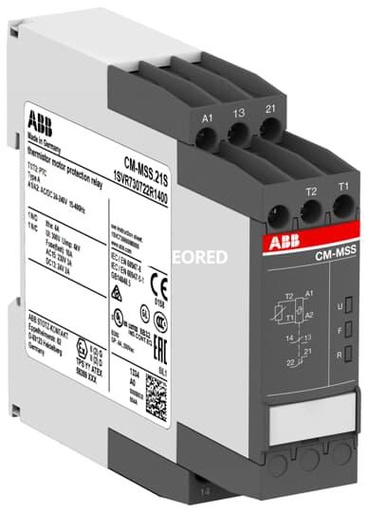 [ABB1SVR730722R1400] Relés de protección de motores mediante termistores CM-MSS.21S, 1NA+1NC, alim.24-240V ad/dc. Autoreset, detección de circuito abierto y cortocircuito, registro de falla, apto ATEX.