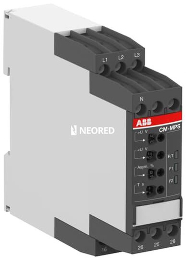[ABB1SVR730885R3300] Monitores trifásicos, parámetros eléctricos varios Relés trifásicos de monitoreo de desbalance de fases, sobre/subtensión, secuencia y falta de fase, Alim 3x180-280 Vca 2 INV